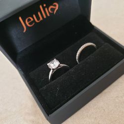 Engagement Ring Wedding Band Silver