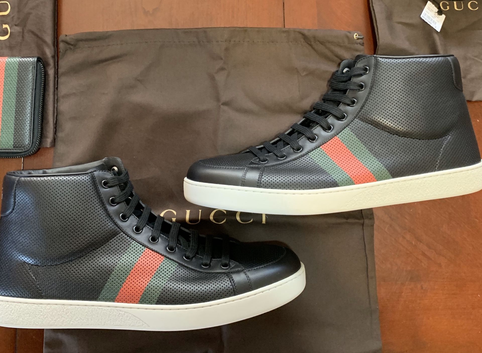 Gucci Limited Edition Leather Sneakers. Men's Size Gucci 12.5 = USA Mens 13.5