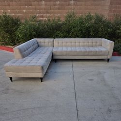 Mid-Century Sofa Sectional L Shape Grey
