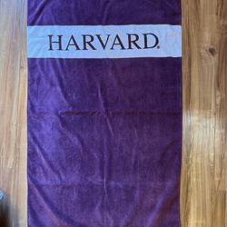 Vintage Harvard University Purple & White Beach Duds Towel 55 x 30 EUC