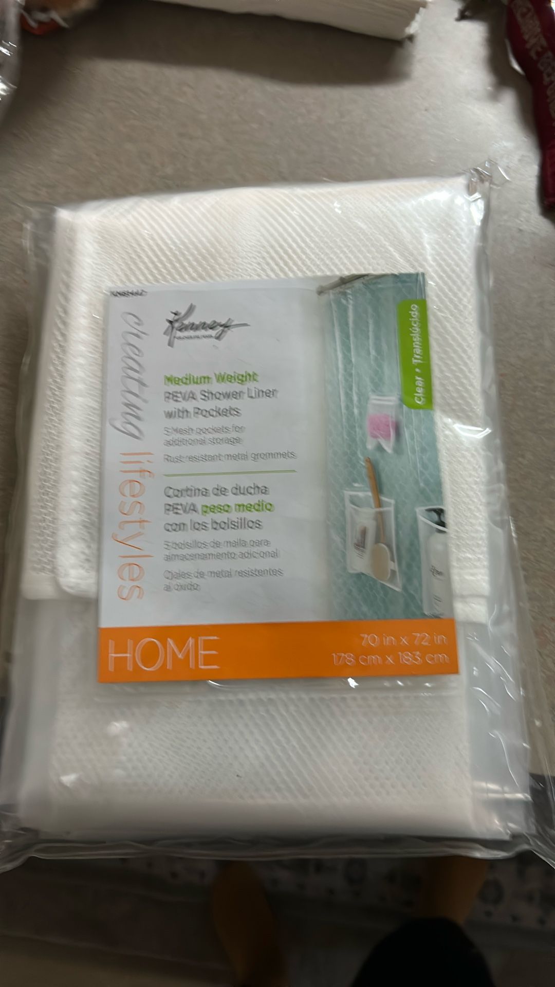 Shower Liner With Pockets