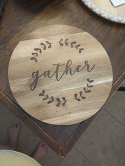 Lazy Susan Hand Woodburned 