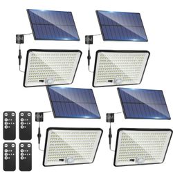 Solar Led , Solar Powered Outdoor Light, Solar Lights Outdoor, 204LED Remote Security Light, Motion-Sensor Outdoor Lights, Waterproof Garden Light, Fl