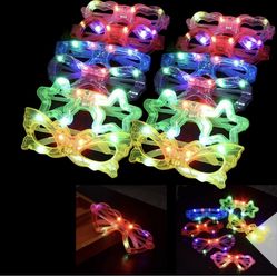 Brand new 12 PCS LED Flashing Toy Glasses Glow in the Dark Easter Party Favors Supplies for Kids Neon Party Halloween Event Flashing Plastic Light Up