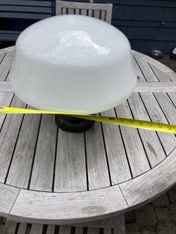 Vintage Milk Glass Schoolhouse Light Fixture