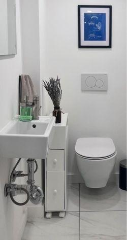 Slim Bathroom Storage Cabinet with Wheels