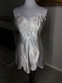 Satin Slip Dress with Floral Lace Detail