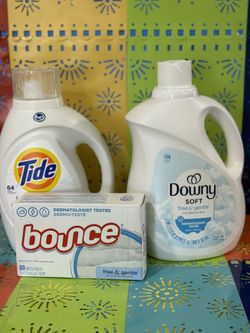 Bundle: Tide, Downy & Bounce “ Free& Gentle”