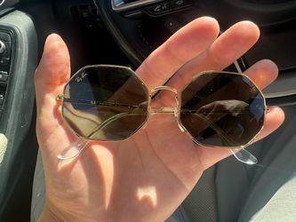 Ray-Ban Octagonal Sunglasses Gold Frame