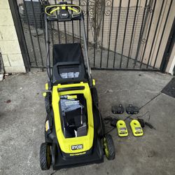 RYOBI ONE+ HP 18V Brushless 20 in. Cordless Battery Walk Behind Self-Propelled Lawn Mower w/ (2) 4.0