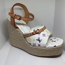 Mare Wedge Sandal Louis Vuitton Never Used Open Box 