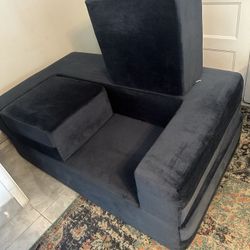 Jaxx Zipline Convertible Sleeper Loveseat & Ottomans Textured Micro velvet 