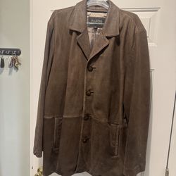 Brown leather jacket XL