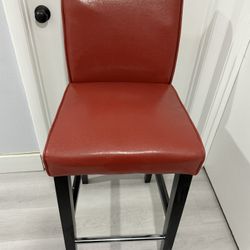 High Red Leather Stools 