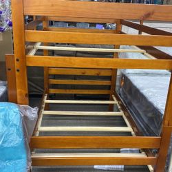 Twin/ Twin Bunk Bed Frame And Matresses