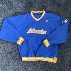 Nike Milwaukee Brewers Cooperstown Collection Pullover Windbreaker ~ Men Medium
