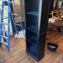 Large Black Cabinet with glass shelves
