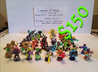 LEGENDS OF AKEDO , 44 Figurines.       $150