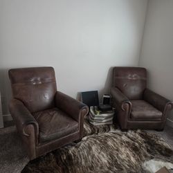Large custom leather chairs