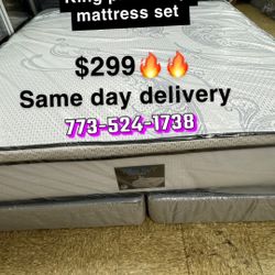 King Pillow Top Mattress And Box Spring $299 Only 