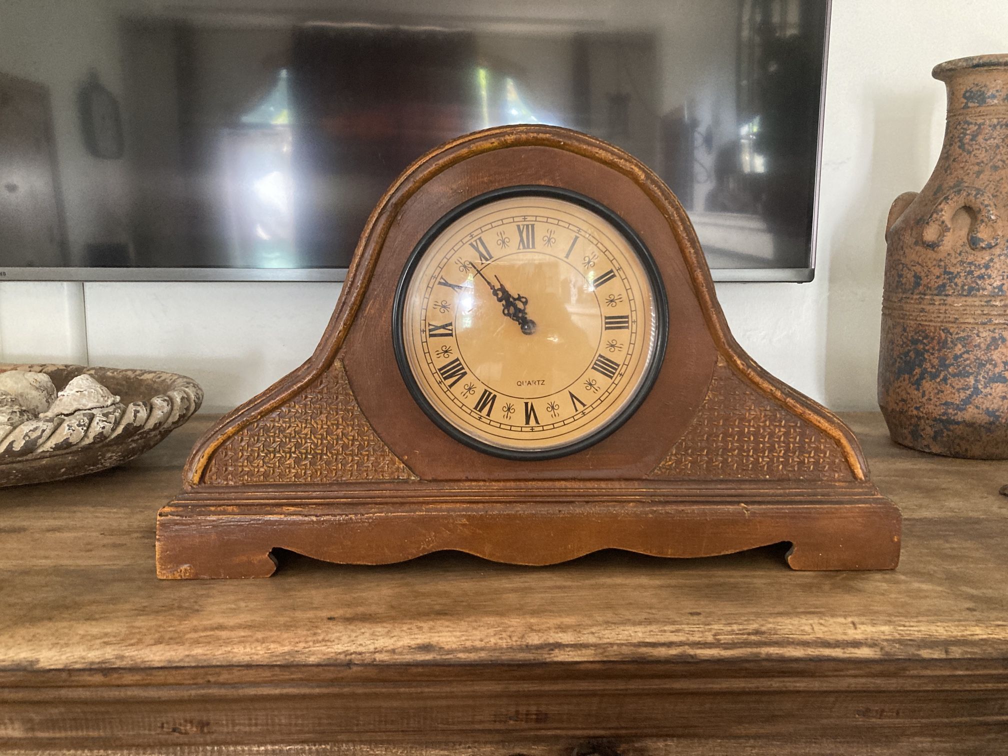 Vintage Mantel Wooden Clock