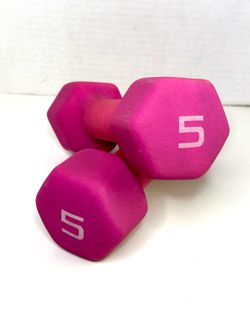 Pair of Pink 5 lb. Dumbbells