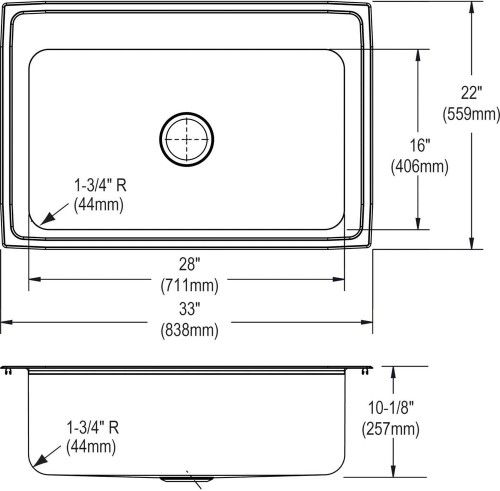 ELKAY LUSTERTONE Drop In Stainless 33 in. Single Bowl Sink DLRS(contact info removed)