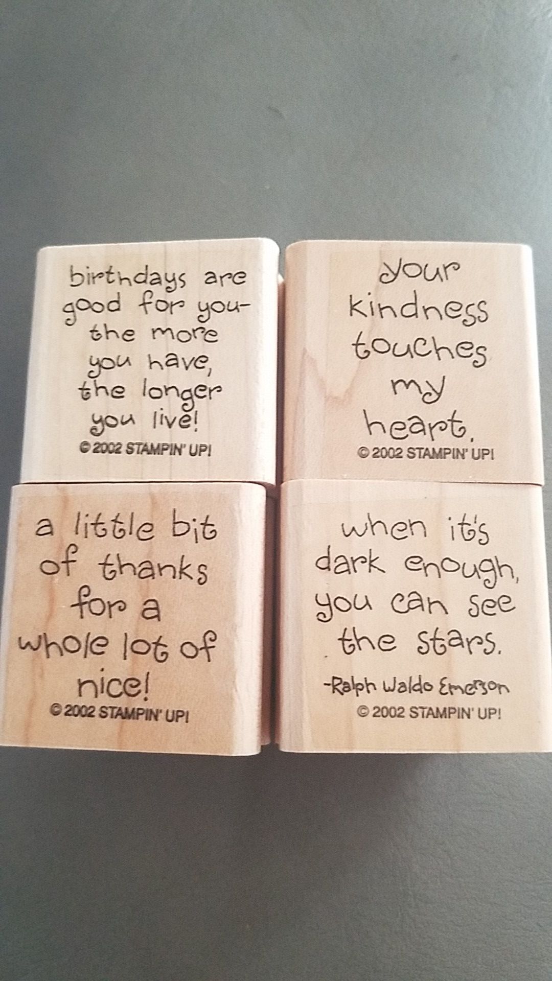 4 Stampin Up stamps with sayings