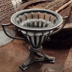 SILVER METAL IRON GLASS DECORATIVE TABLE TOP VASES CANDLE BOWLS