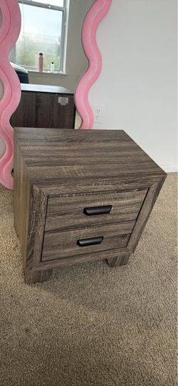 2-Drawer Wood Nightstand