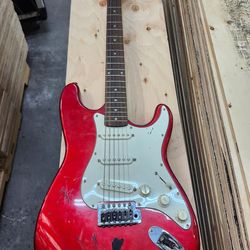 Red electric guitar