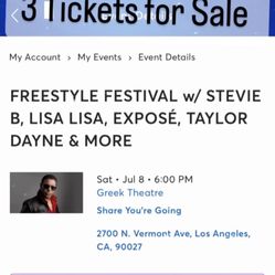 Selling 3 Tickets To Free Style Festival 