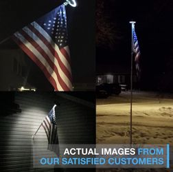 BRAND NEW!! Solar Flag Light For Flag Pole!