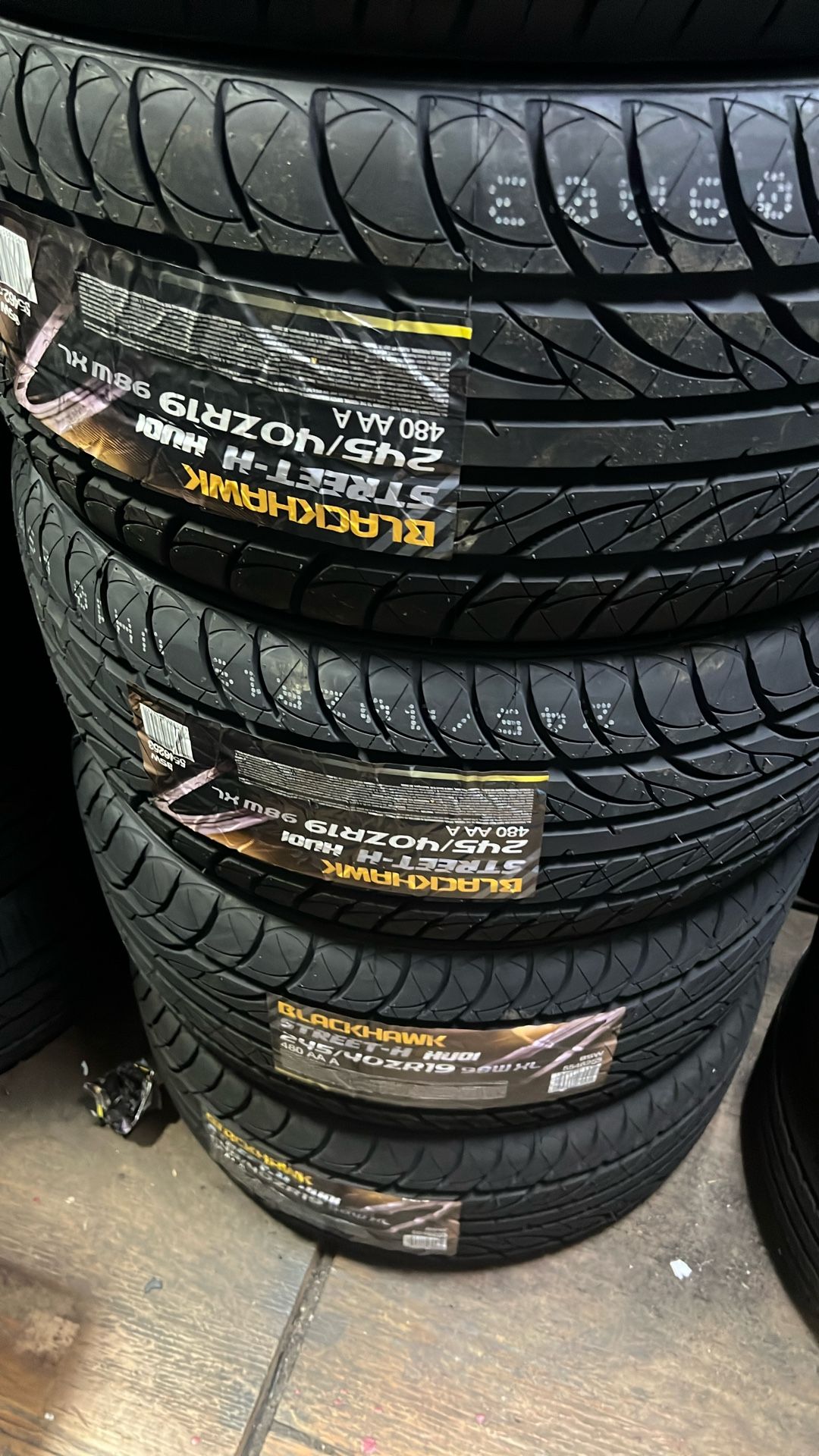 245/40/19 Blackhawk Tires