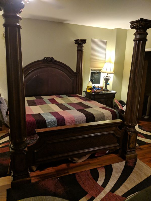 Eastern King Size Headboard, frame and two side end tables ...