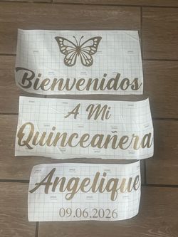 Custom Quinceañera Gold Vinyl Decal Set