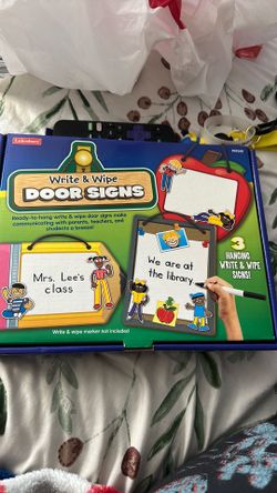 Lakeshore write and wipe door signs