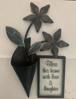 Metal Flower Wall Art Plant Decor 
