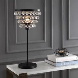 JONATHAN Y 25" Crystal/Metal Table Lamp in Bronze
