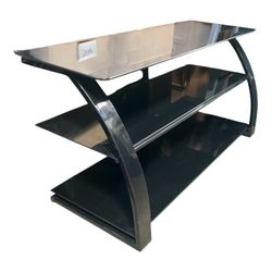 Black Glass 3-Tier TV Stand Media Console 44"