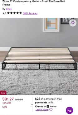 Zinus 6" Steel Platform Full Size Bed Frame