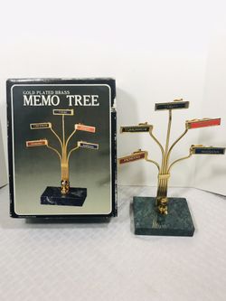 Gold plated Brass Desktop Memo Tree