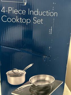 Induction cooktop with pots