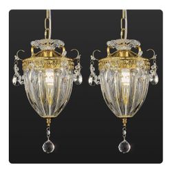 New Modern Chandelier, Gold Chandelier Crystal Pendant Lights Small Chandelier Light Fixture, 