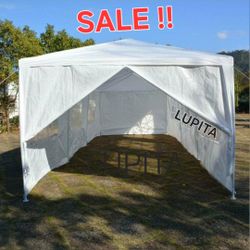10×30 FT White Party Tent, Waterproof Outdoor Wedding Canopy with Removable Sidewalls