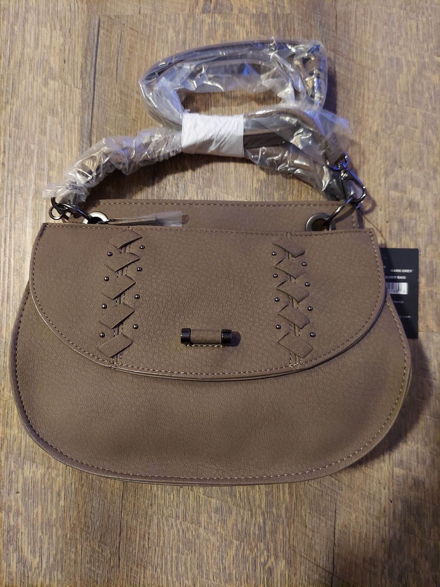 Danielle Nicole Womens Theia Faux Leather Studded Handbag