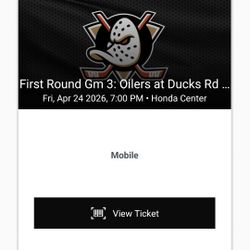 Anaheim Ducks Playoff Ticket Game 3