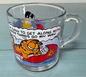 Vintage Glass Cup Mug Garfield just $5