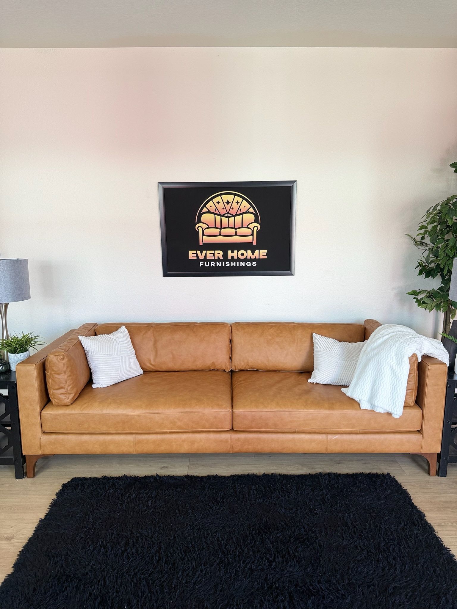 Poly & Bark - Argan Leather Sofa - Delivery Available  