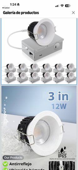 3-Inch 12W LED Recessed Lighting 12-Pack with 5 CCT Selectable
